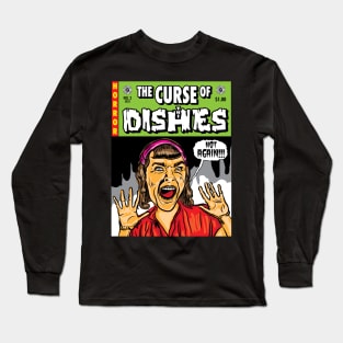 The Curse of the Dishes, Horror Comicbook Cover Long Sleeve T-Shirt